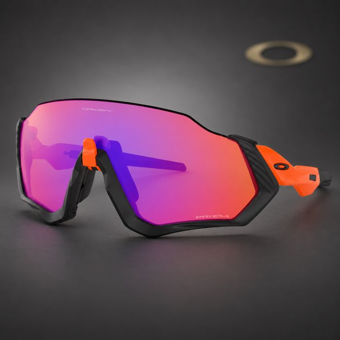 Oakley Flight Jacket Matte Black / Neon Orange + Prizm Trail ОРИГІНАЛ