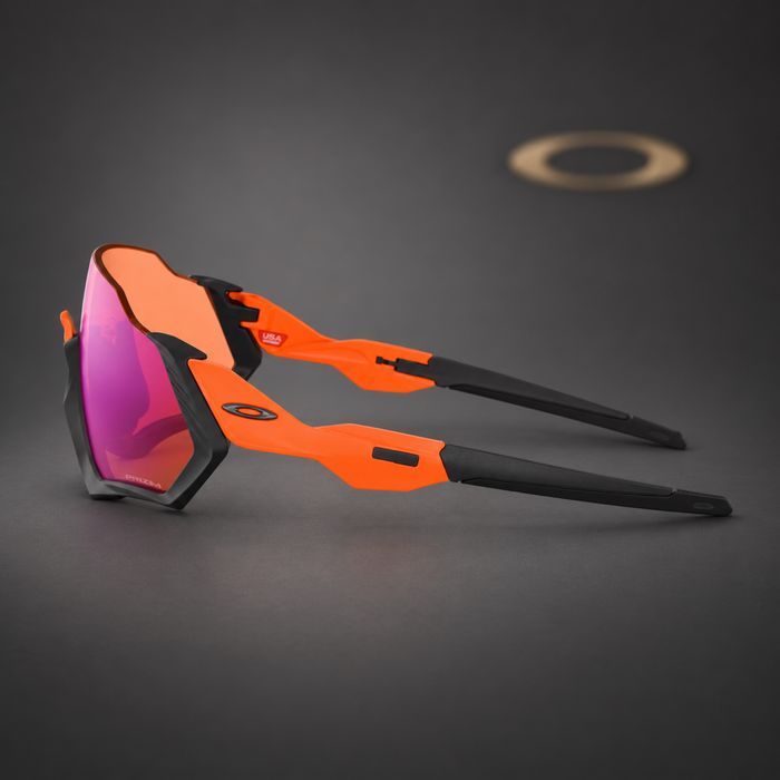 Oakley Flight Jacket Matte Black / Neon Orange + Prizm Trail ОРИГІНАЛ — фото 2