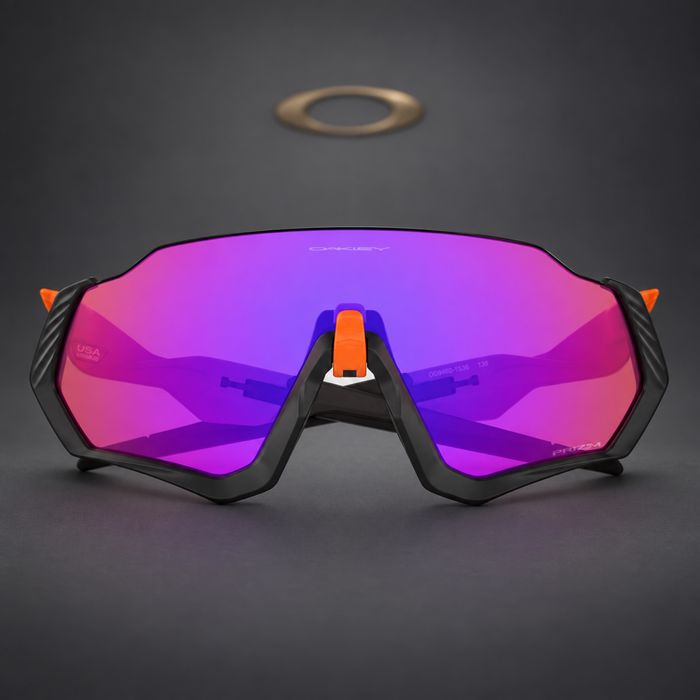 Oakley Flight Jacket Matte Black / Neon Orange + Prizm Trail ОРИГІНАЛ — фото 3