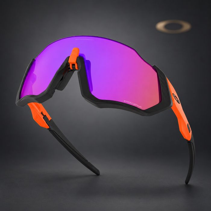 Oakley Flight Jacket Matte Black / Neon Orange + Prizm Trail ОРИГІНАЛ — фото 5