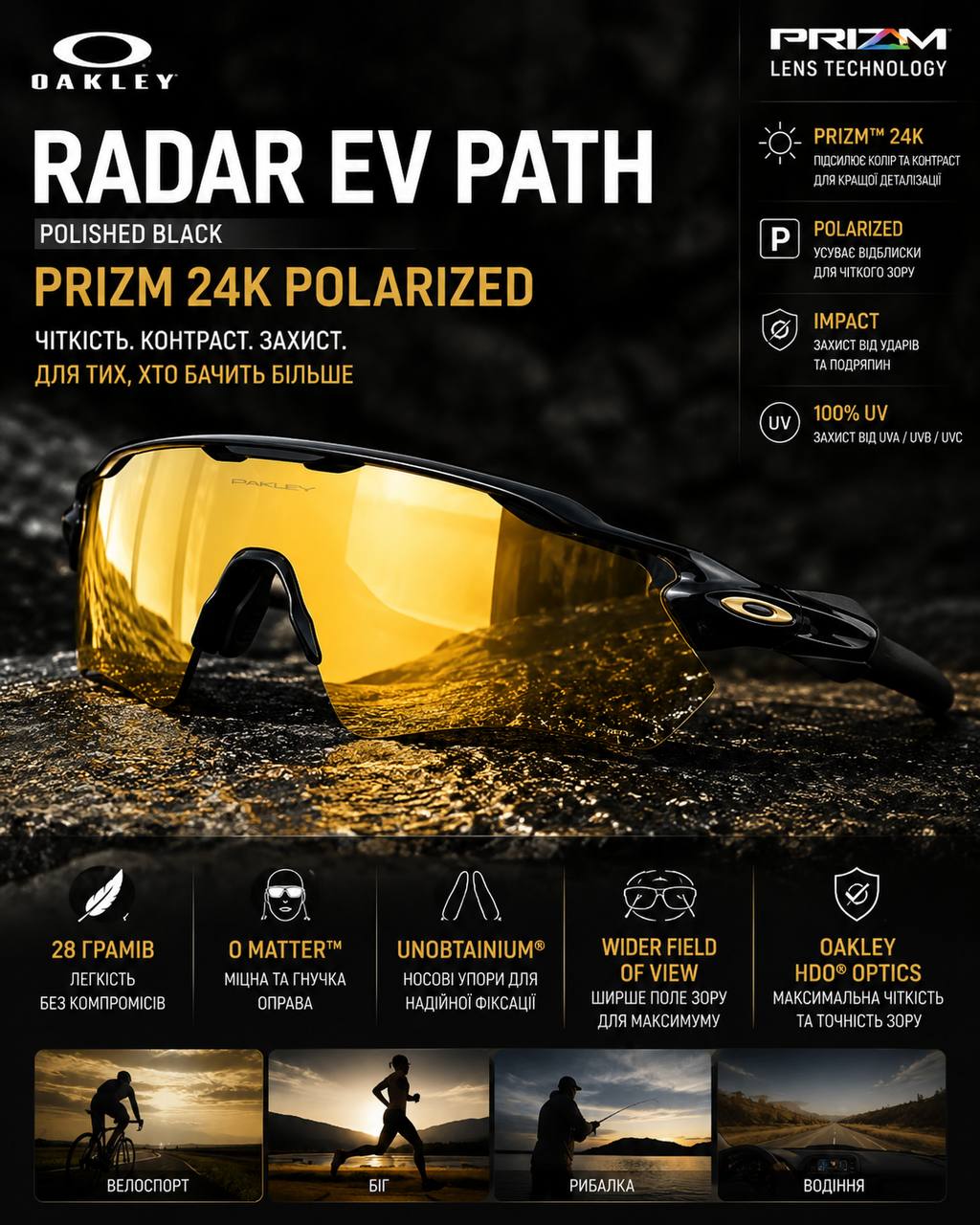Oakley Radar Ev path 24K Prizm Polarized